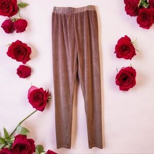 Emme Jordan Light Pink Mauve Soho Girl Soft Velour Leggings Size M.